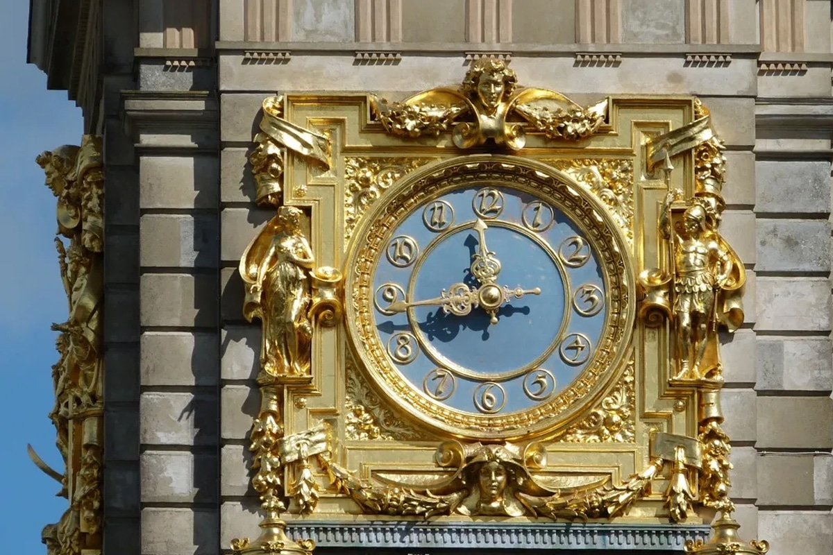 gilded clock tower at Cliveden House