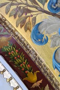 painted and gilded interior detail after restoration