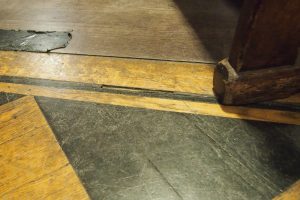 Kings College Chapel floor lifting and missing wood