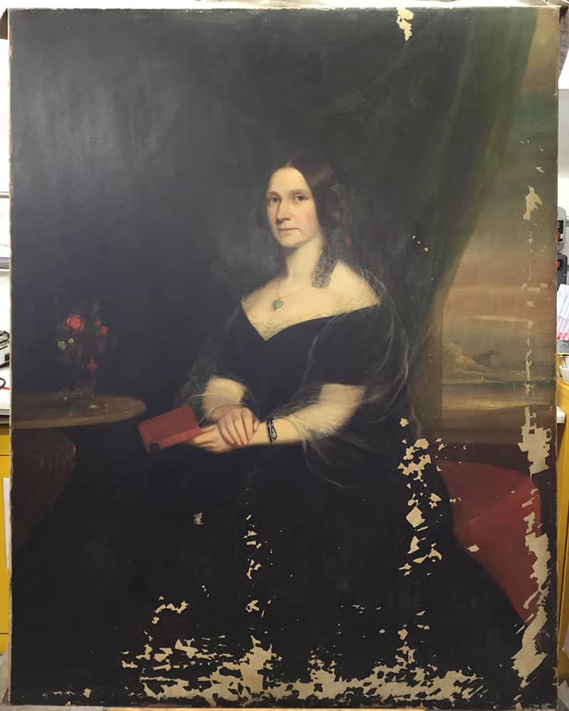 oil painting before painting restoration by Plowden & Smith